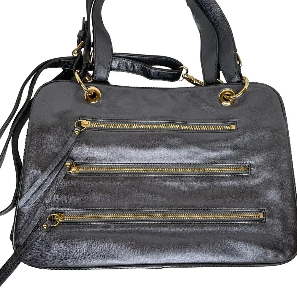 SORIAL NEW YORK Leather Bag with Tassel Zippersdd